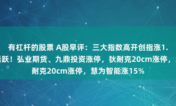 有杠杆的股票 A股早评：三大指数高开创指涨1.91%，大金融活跃！弘业期货、九鼎投资涨停，狄耐克20cm涨停，慧为智能涨15%